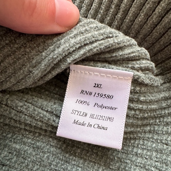 Pink Lily Olive Brushed Ribbed Super Soft Shacket - Picture 9 of 9